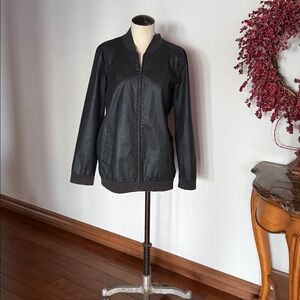 Eileen Fisher M women’s Classic Black Bomber Jacket